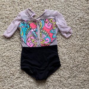 Oh La La Colorful Paisley Leotard with Black Bottom